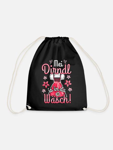 Mei Dirndl is in da Wäsch - Turnbeutel - Schwarz