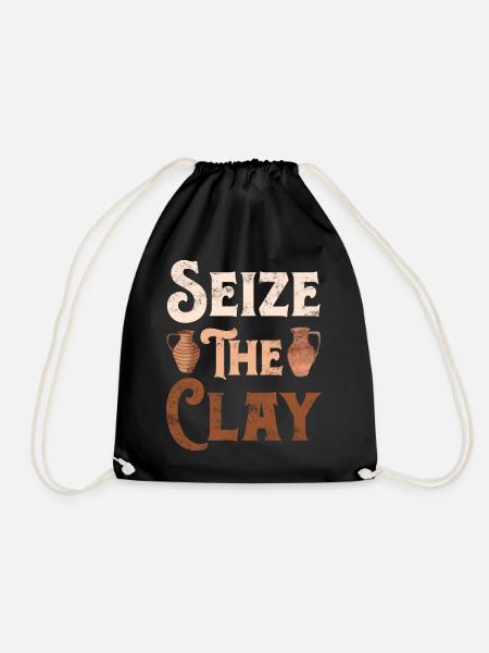 Pottery Pottery Pottery Pottery Pottery - Drawstring Bag - black