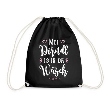 Mei Dirndl is in da Wäsch - Turnbeutel - Schwarz - Vorne