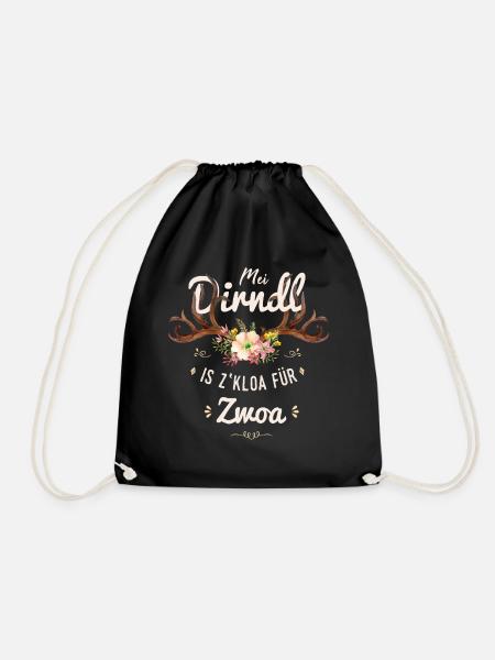 Mei Dirndl is z kloa für Zwoa Tracht Schwangere - Turnbeutel - Schwarz