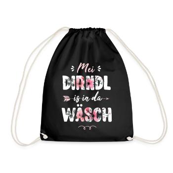 Mei Dirndl is in da Wäsch - Turnbeutel - Schwarz - Vorne