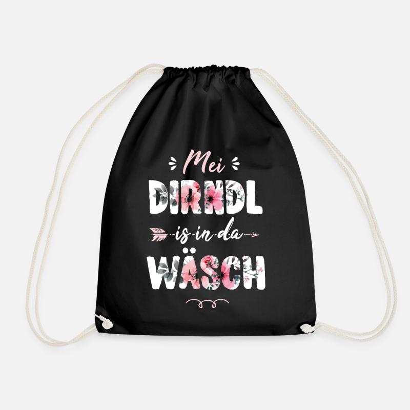 Mei Dirndl is in da Wäsch - Turnbeutel - Schwarz