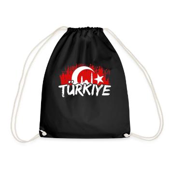 Türkiye Türkei Turkey Turkish Fußball Futbol türke - Turnbeutel - Schwarz - Vorne