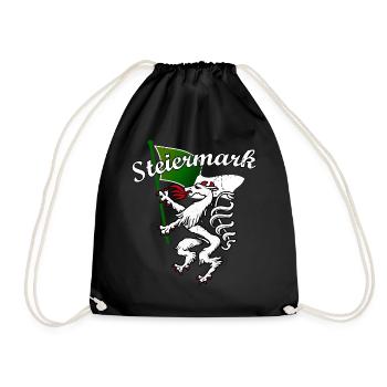 Steiermark Panther mit Fahne Flagge Lustig - Turnbeutel - Schwarz - Vorne