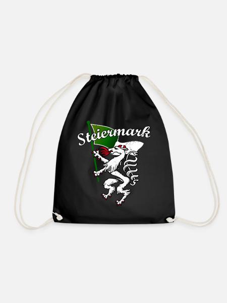 Steiermark Panther mit Fahne Flagge Lustig - Turnbeutel - Schwarz