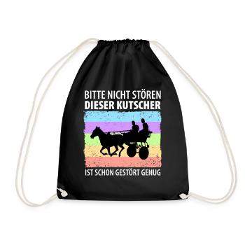 Kutscher Kutsche Pferdekutscher Kutschieren - Turnbeutel - Schwarz - Vorne