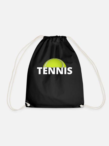 tennis / Tennis / Tennis spieler / Tennis Spielen - Turnbeutel - Schwarz