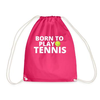 tennis / Tennis / Tennis spieler / Tennis Spielen - Turnbeutel - Fuchsia - Vorne