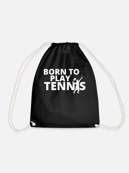 tennis / Tennis / Tennis spieler / Tennis Spielen - Turnbeutel - Schwarz