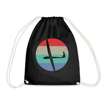 Glider Glider Gliding Glider - Drawstring Bag - black - Front
