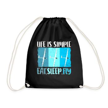 Glider Gliding Gliding Glider - Drawstring Bag - black - Front