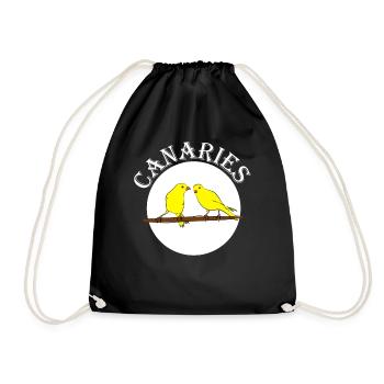 canaries - Drawstring Bag - black - Front