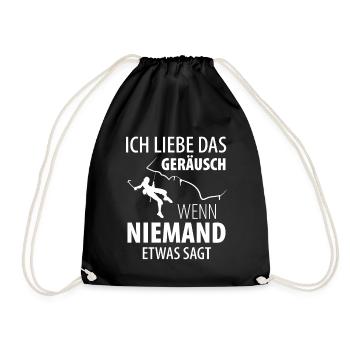 Eisklettern Eiskletterer Eispickel - Turnbeutel - Schwarz - Vorne