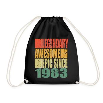 Légendaire depuis 1983 proverbe anniversaire - Sac de sport léger - noir - Devant