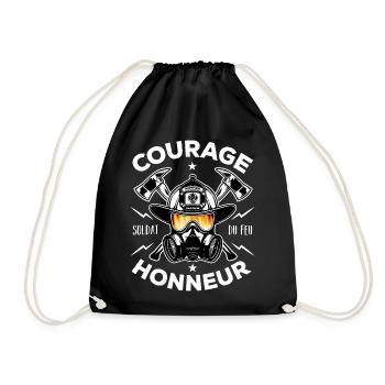 Soldat du feu Courage Honneur Cadeau Pompier - Sac de sport léger - noir - Devant