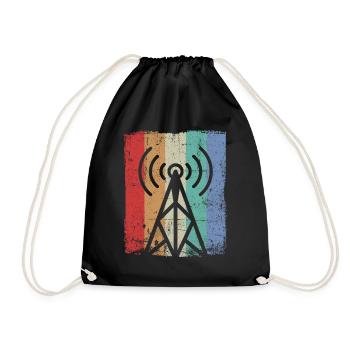 Amateur Radio Radio Radio Radio Radio Amateur Vintage - Drawstring Bag - black - Front