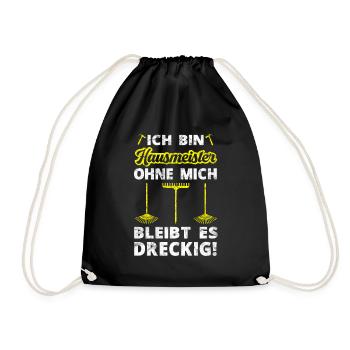 Handwerker Handwerk Beruf Hauswart Hausmeister - Turnbeutel - Schwarz - Vorne