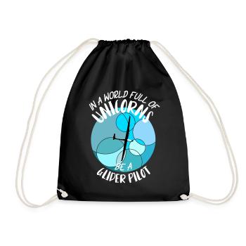 Glider Gliding Gliding Glider Flying - Drawstring Bag - black - Front