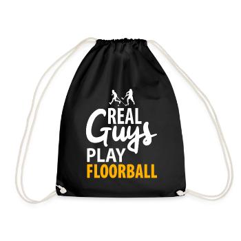 Floorball Florballer Floorballspieler Herren - Turnbeutel - Schwarz - Vorne