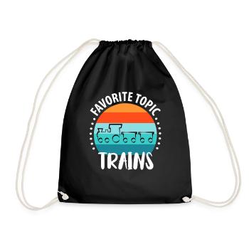 Train Railway Railway Trains Train drivers - Drawstring Bag - black - Front