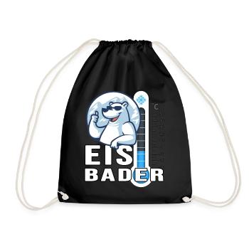winterbader eisbär ice cool eisbader cold temp - Drawstring Bag - black - Front