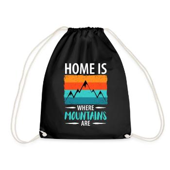 Mountains Mountains Hiking Mountaineers Climbing - Drawstring Bag - black - Front