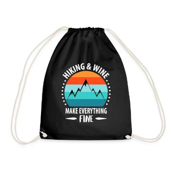 Mountains Mountains Hiking Mountaineers Climbing - Drawstring Bag - black - Front