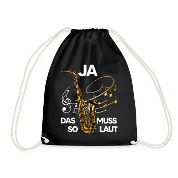 saxophone ja muss so laut.bariton legende musik - Turnbeutel - Schwarz - Vorne