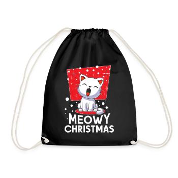 Meowy Noël Chat de Noël Miaou - Sac de sport léger - noir - Devant