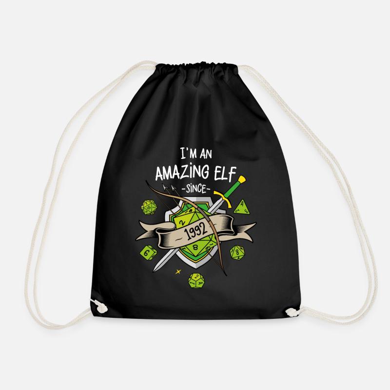 I'm an amazing elf since 1992 - Drawstring Bag - black
