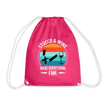 Stuckateur Gipser Stukkateur Verputzer Geschenk - Turnbeutel - Fuchsia - Vorne