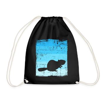 Beaver - Drawstring Bag - black - Front