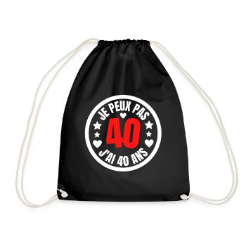 JE PEUX PAS J'AI 40 ANS - Sac de sport léger - noir - Devant