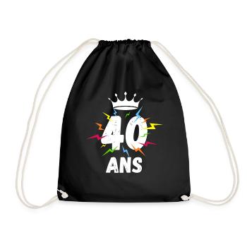 Roi reine éclairs 40 ans magie Anniversaire - Sac de sport léger - noir - Devant