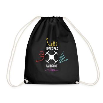 Je peux pas j'ai drone - Sac de sport léger - noir - Devant