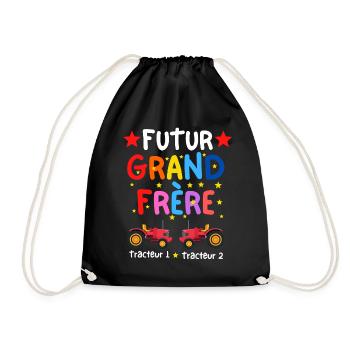 Futur Grand Frère pour jouer au tracteur - Sac de sport léger - noir - Devant