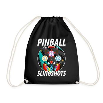Pinball Slingshots Pinball Machine - Drawstring Bag - black - Front
