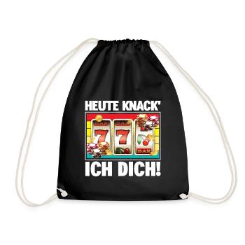 Heute knack' ich dich Casino - Turnbeutel - Schwarz - Vorne