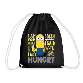 Minions Kevin Sorry For What I Said Hungry - Drawstring Bag - black - Front