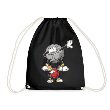 Dabbing Boulekugeln für Bouler boulen Boulesport - Turnbeutel - Schwarz - Vorne