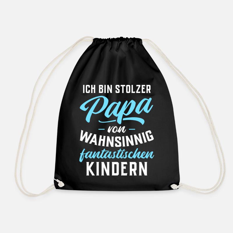 Ich bin stolzer Papa von fantastischen Kindern - Turnbeutel - Schwarz