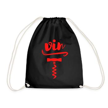 vin rouge tire bouchon - Sac de sport léger - noir - Devant