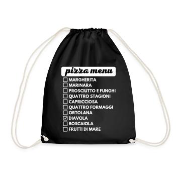 pizza menu choix de pizza - Sac de sport léger - noir - Devant