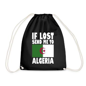 Algeria Flag Saying - Drawstring Bag - black - Front