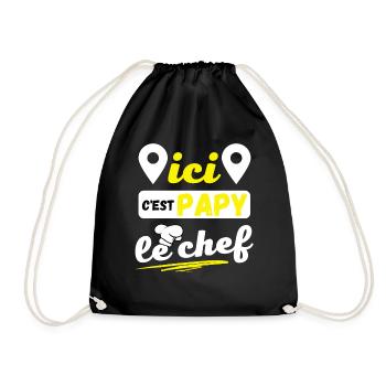ICI C'EST PAPY LE CHEF - Sac de sport léger - noir - Devant