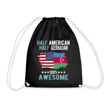 Moitié américain moitié azerbaïdjanais - Sac de sport léger - noir - Devant