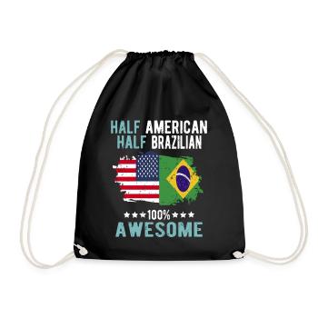 Halb Amerikaner Halb Brasilianer - Turnbeutel - Schwarz - Vorne