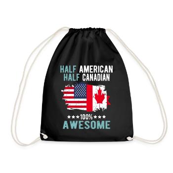 Moitié Américain Moitié Canadien - Sac de sport léger - noir - Devant