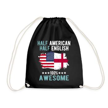 Half American Half English - Drawstring Bag - black - Front