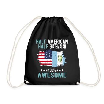 Half American, half Guatemalan - Drawstring Bag - black - Front